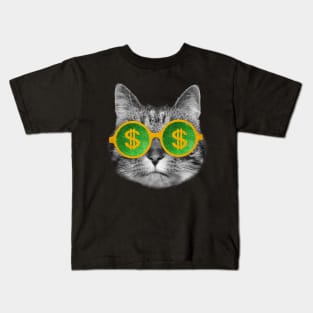 Rich cash money cat Kids T-Shirt